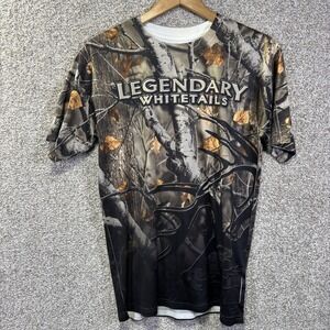 Legendary Whitetails Shirt Mens Medium‎ Brown Camo Deer Hunting Graphic Tee